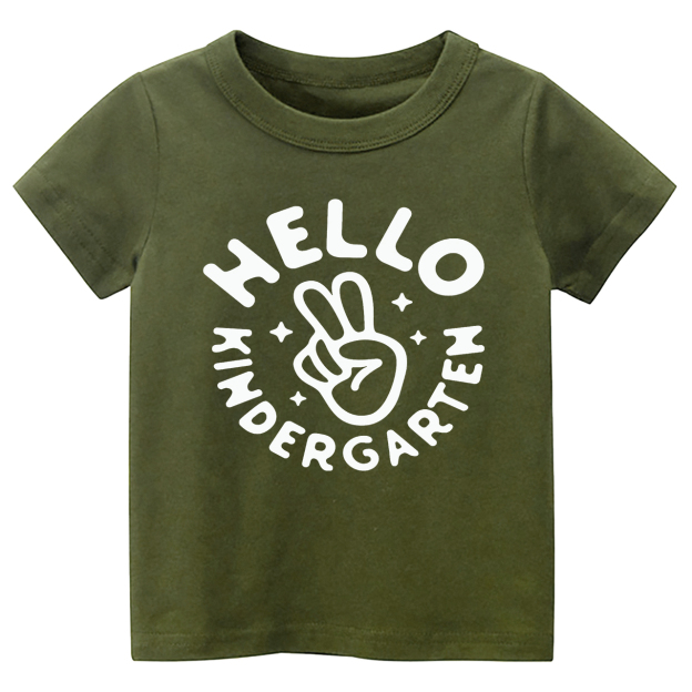 Hello Kindergarten Peace Sign Kids Shirts