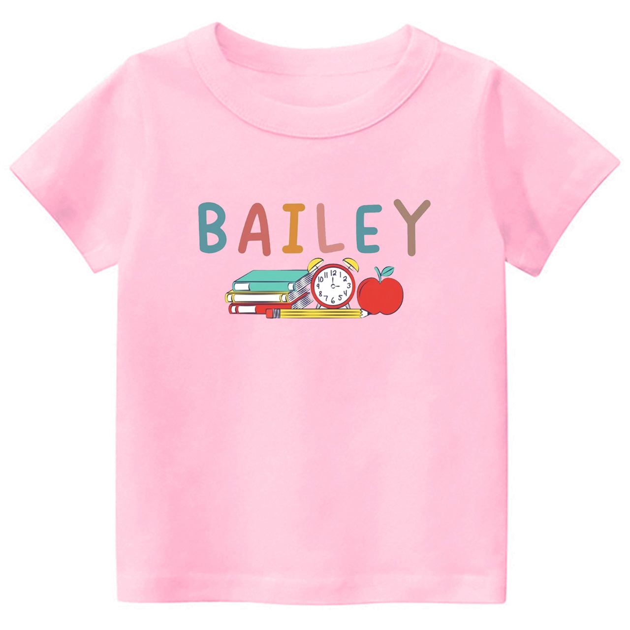 Custom Books & Apples Back To School Shirt For Kids