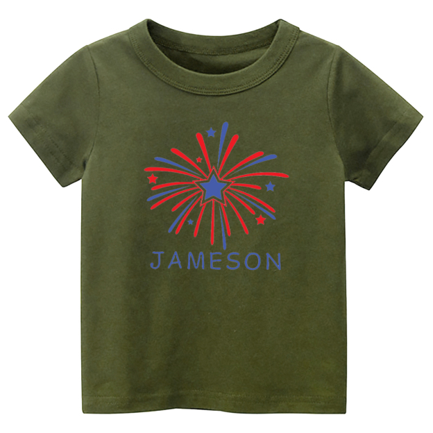 Custom Name Fireworks Toddler Shirt