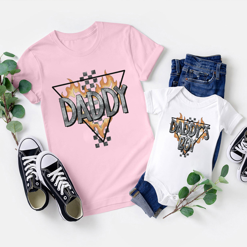 Daddy And Daddy's Boy Flame Matching Father's Day Shirt