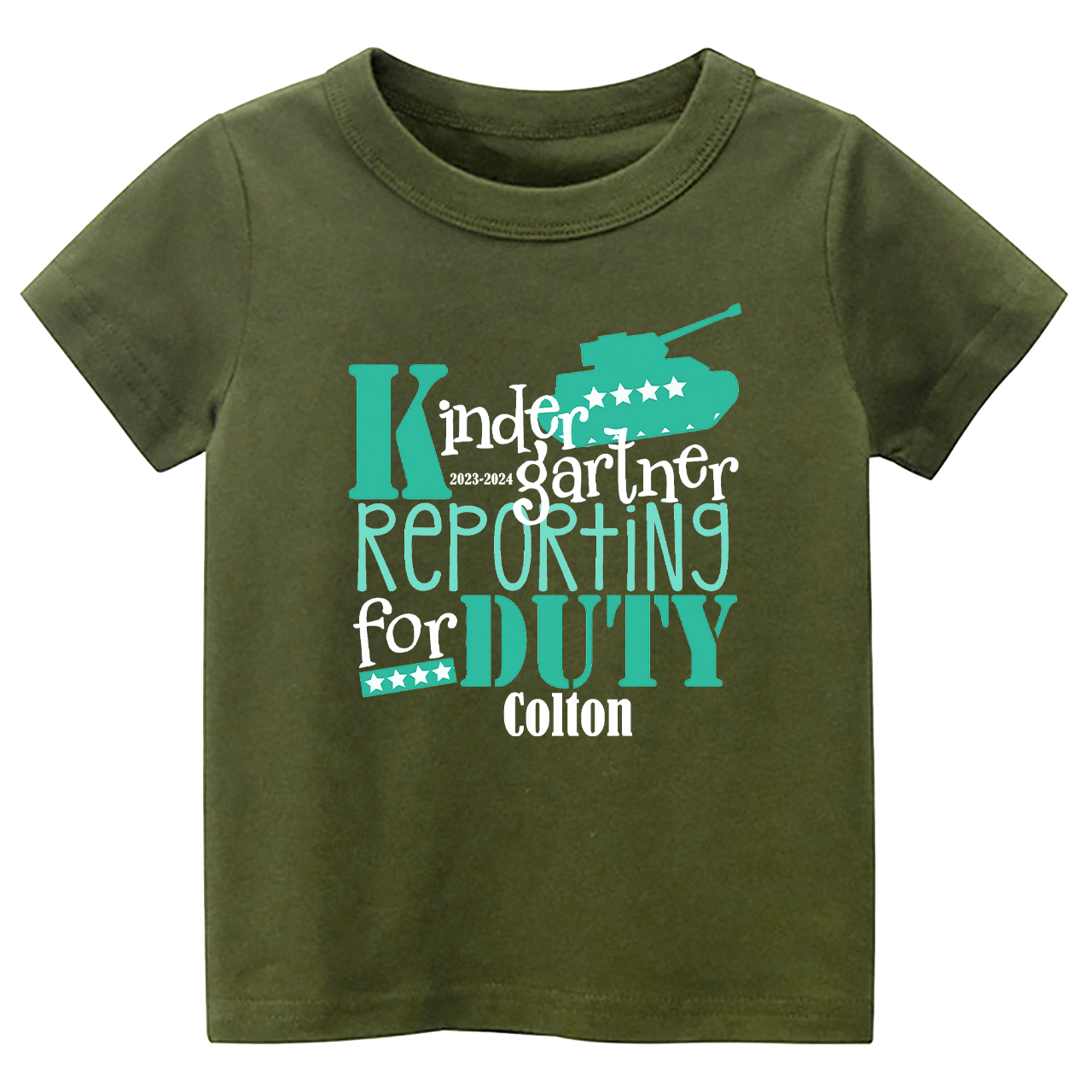 Personalized Kindergarten Reporting For Duty School Kids Shirts
