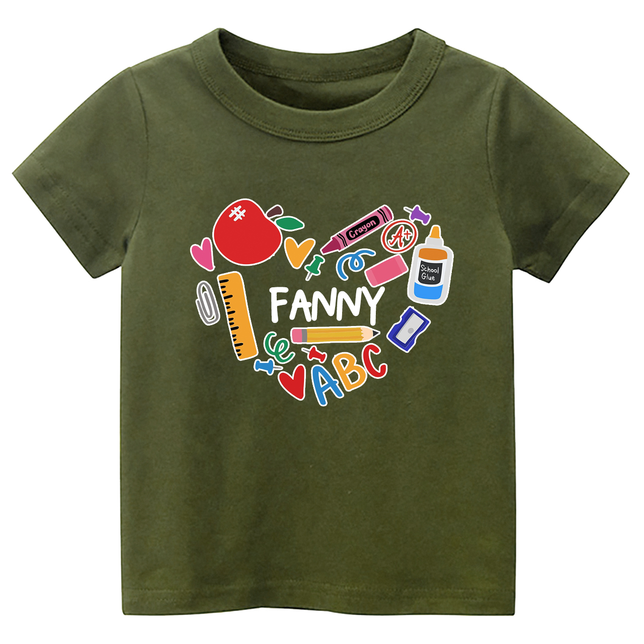 Personalized  Back To School Heart Kids Shirt