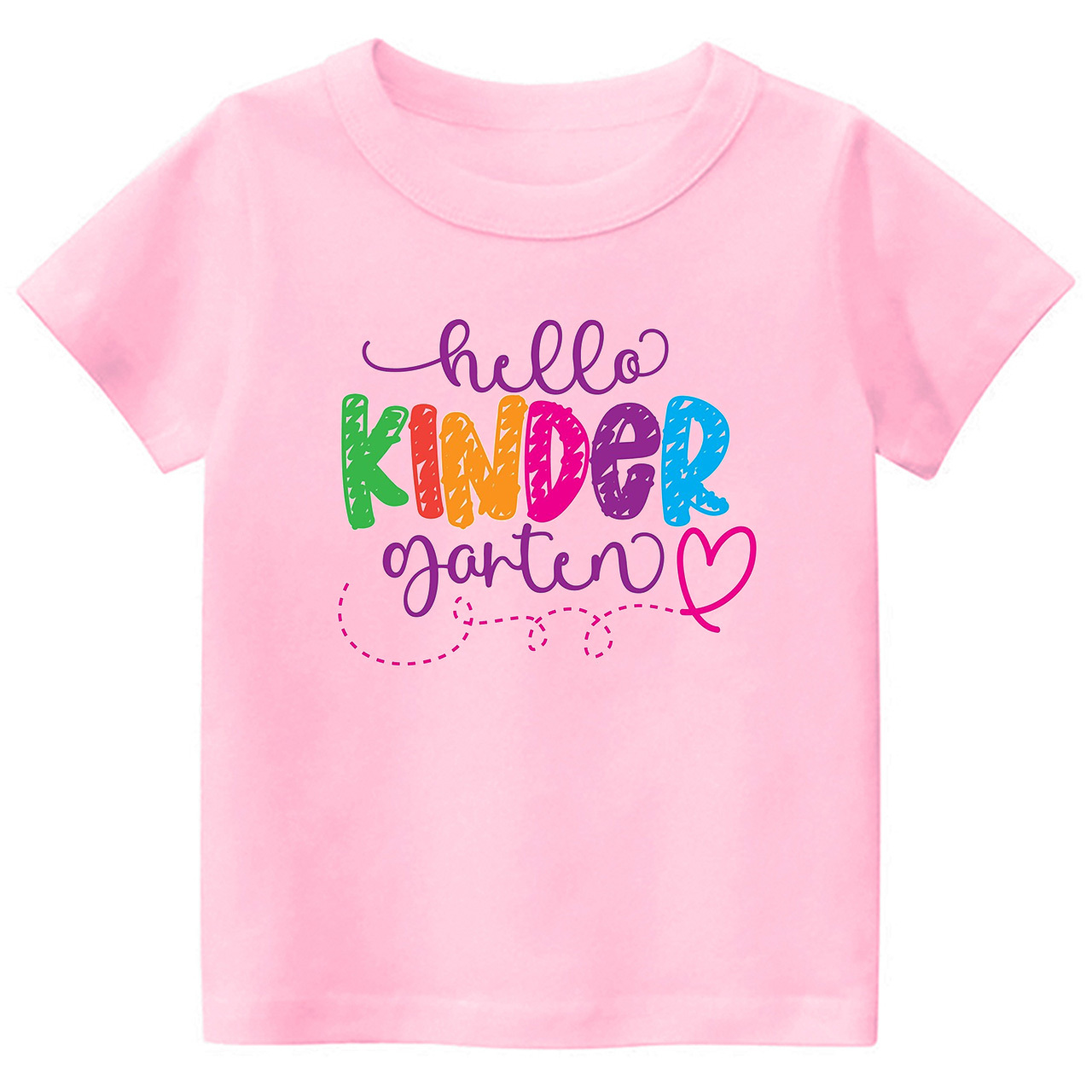 Hello Kindergarten - Hand Lettered School Shirt For Kids