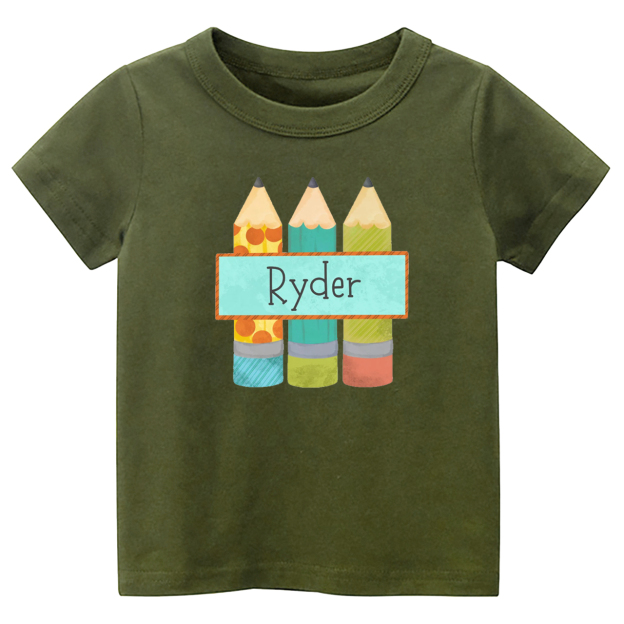 Personalized Three Pencils Back to School Kids Shirts