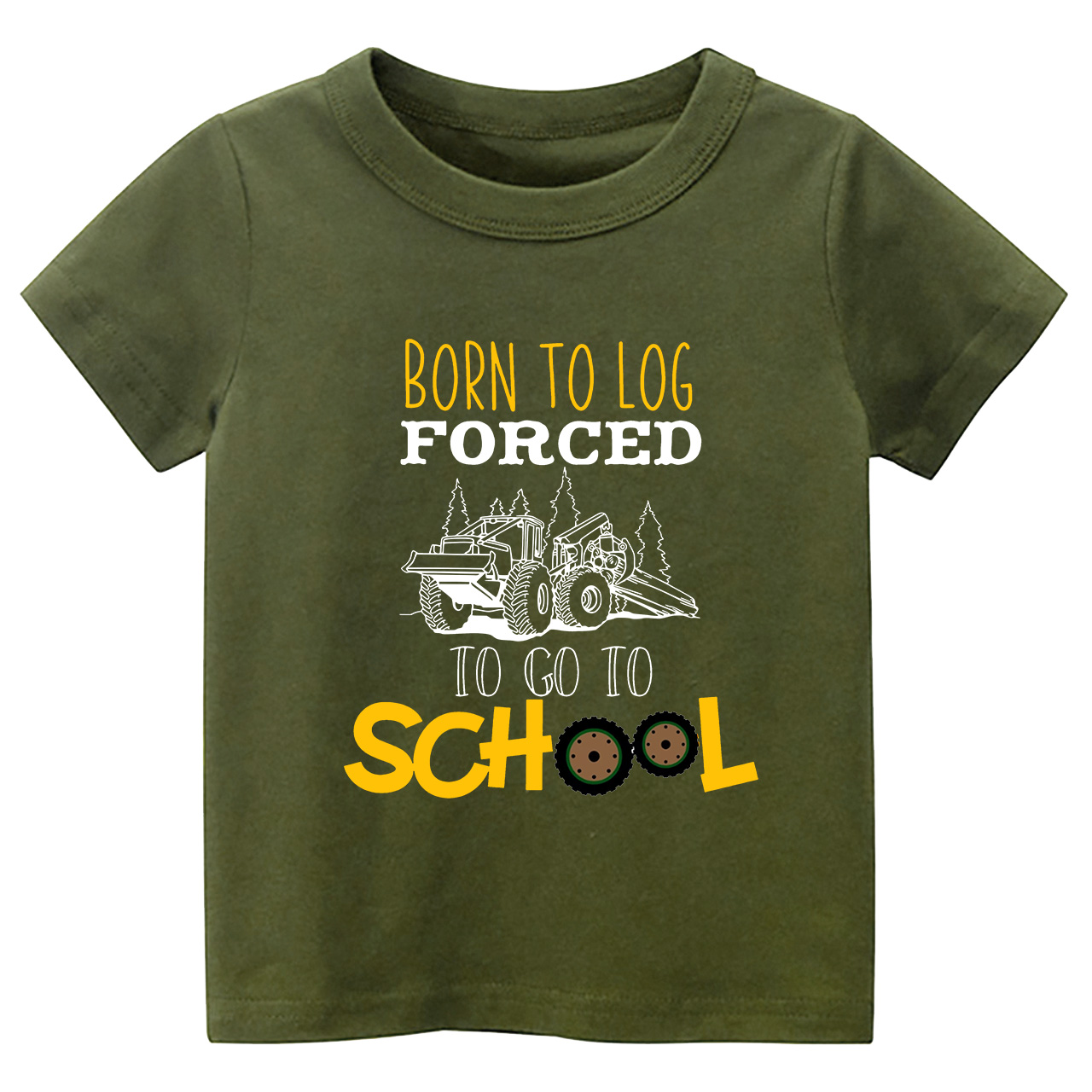 Born to Log Forced To Go To School Kids T-shirts