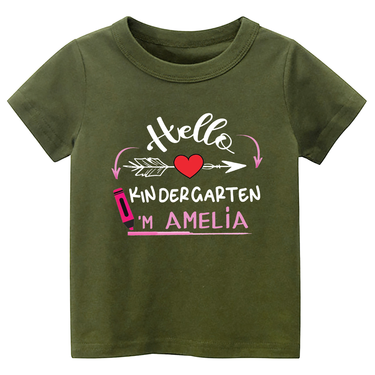 Personalized Name Hello Kindergarten School Kids T-shirts