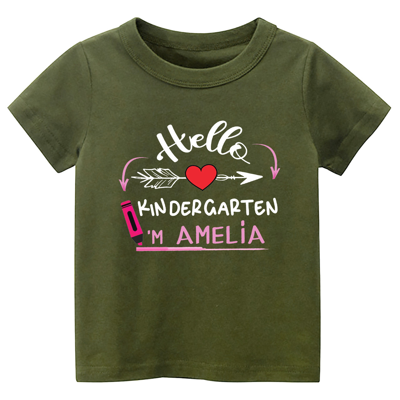 Personalized Name Hello Kindergarten School Kids T-shirts