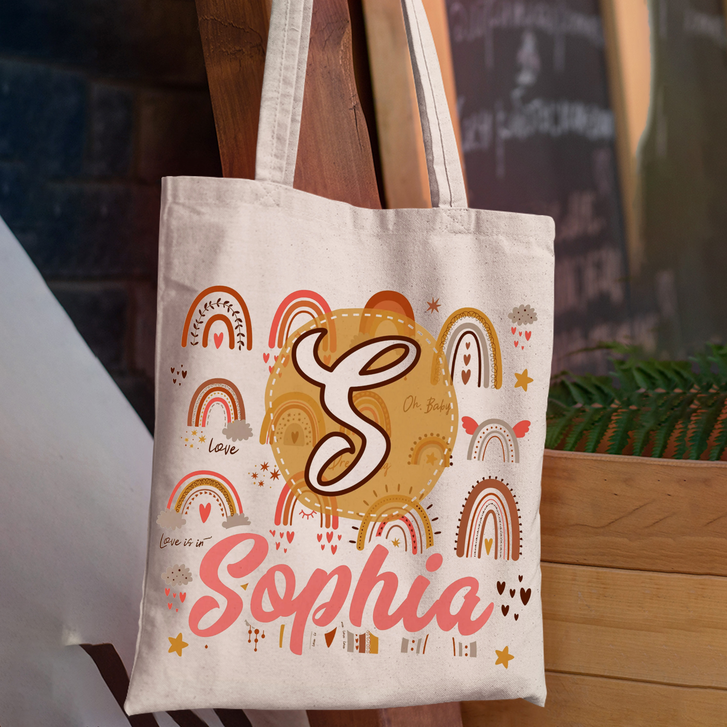 Personalized Graffiti Kids Name Tote Bag