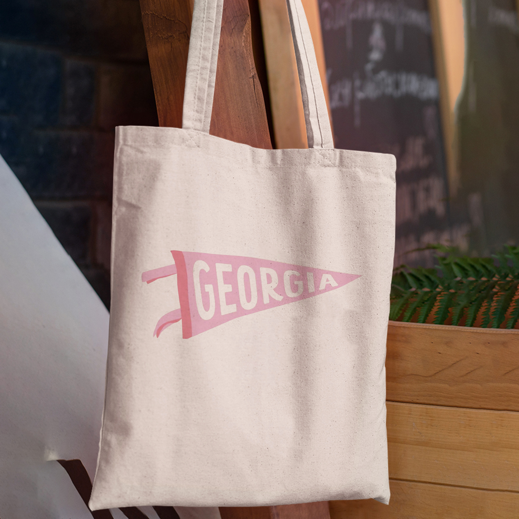 Personalized Pennant Kids Name School Tote Bag