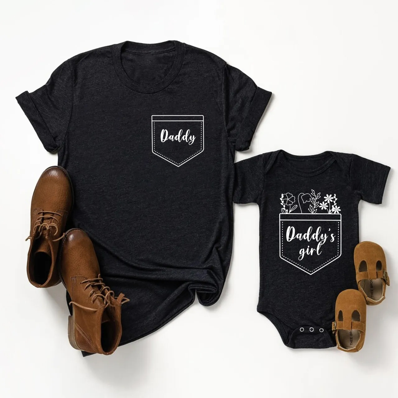 Daddy & Daddy's Girl With Florals Matching Dad and me Shirt