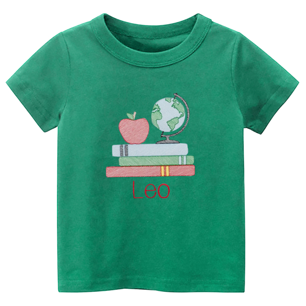 Vintage Globe Book Personalized Back to School T-Shirt