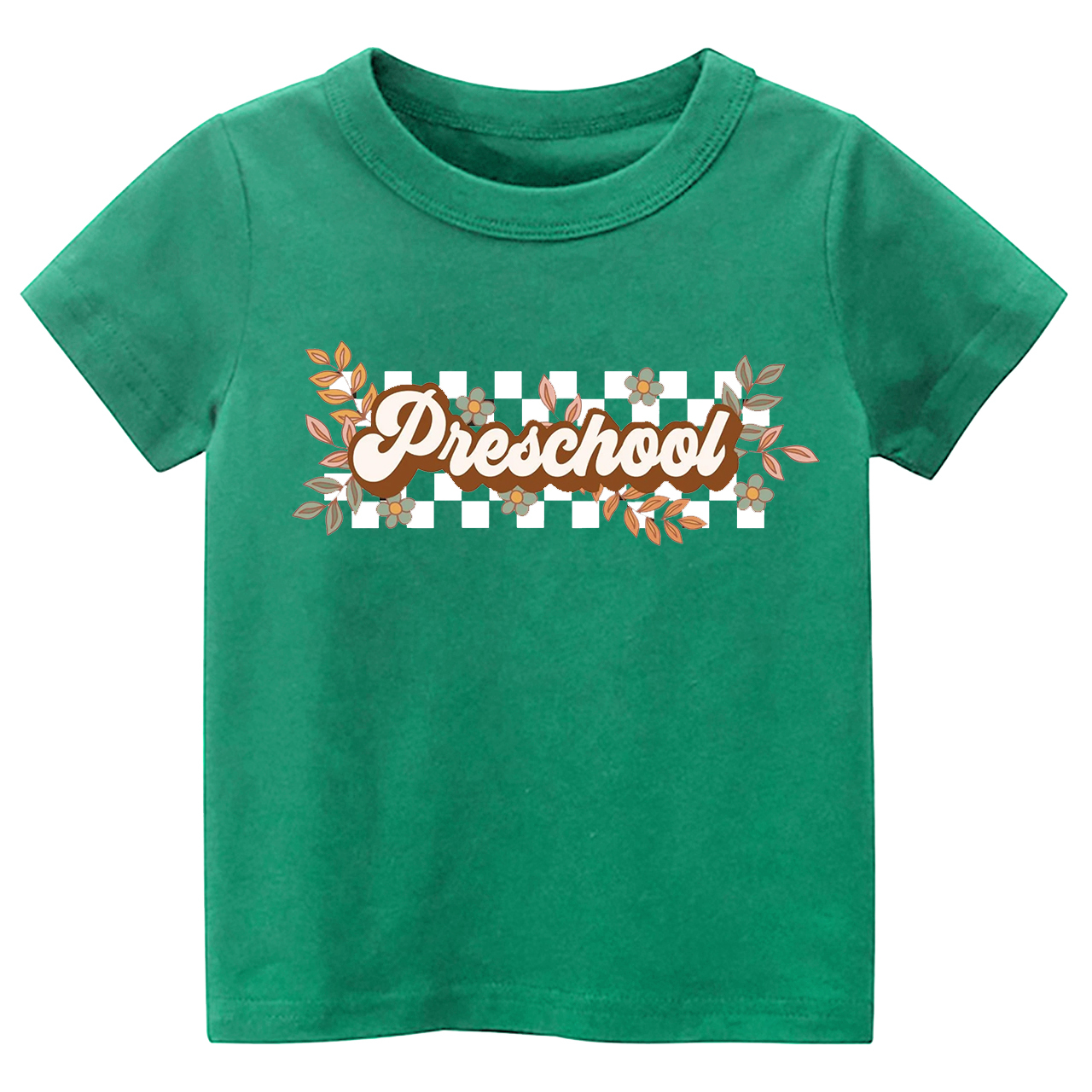 Natural Retro Floral Pre School T-shirt