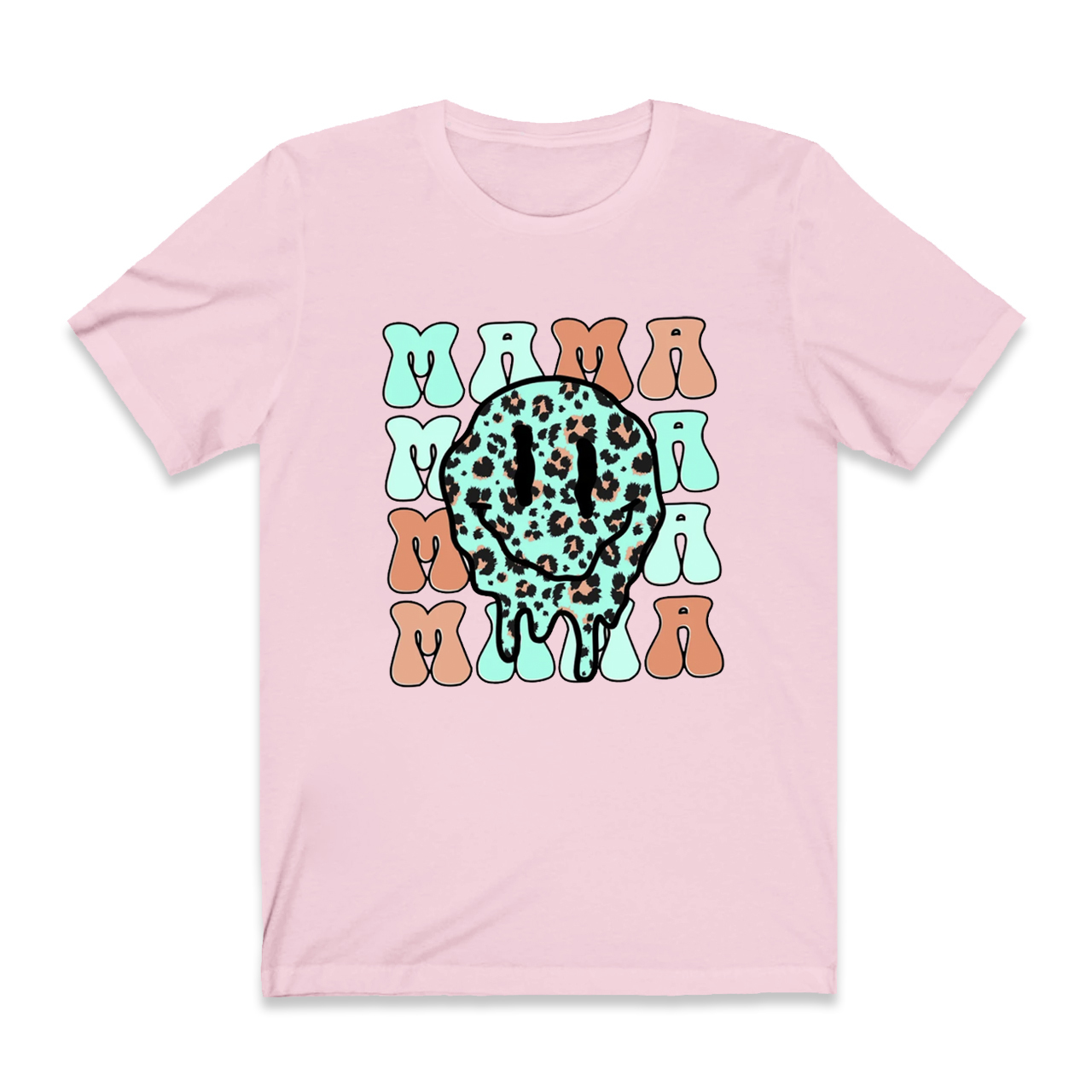 Retro Smiley Face Collage Happy Mama Shirt