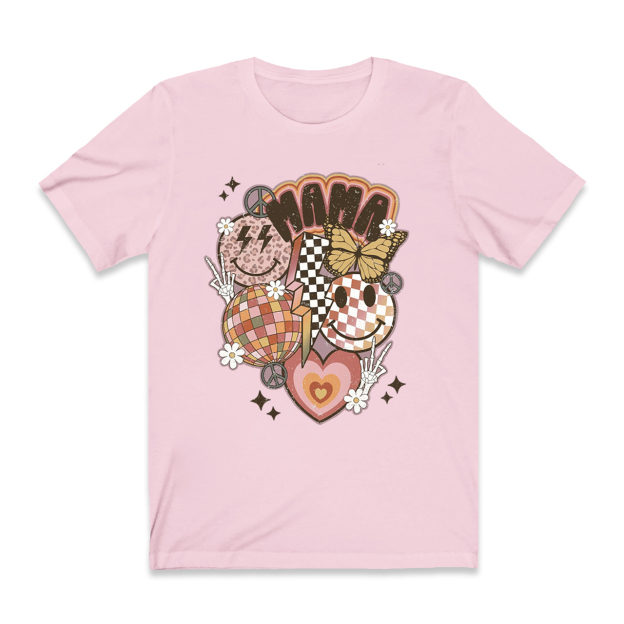 Retro Smiley Funny T-shirt For Mama