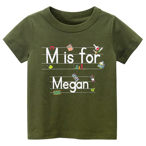 Cute Line Custom Name Back To School Tees