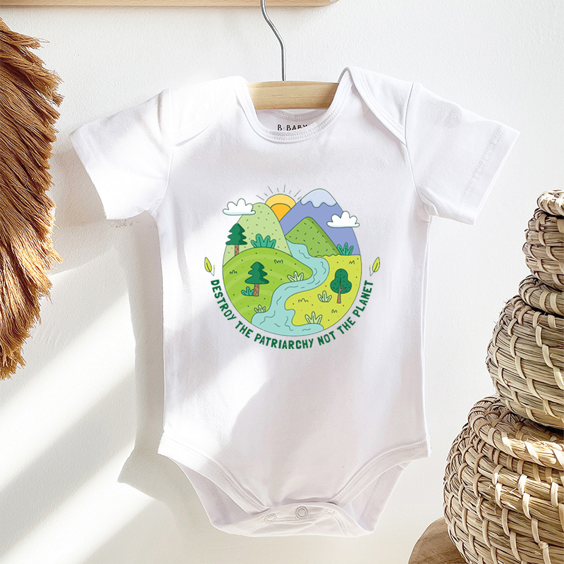 Destroy The Patriarchy Earth Day Baby Bodysuit