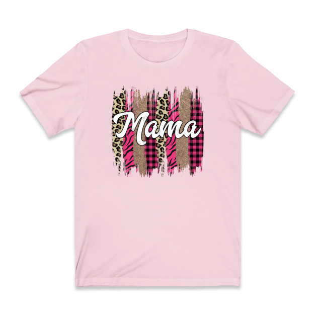 Leopard And Pink Plaid Mom Shirt