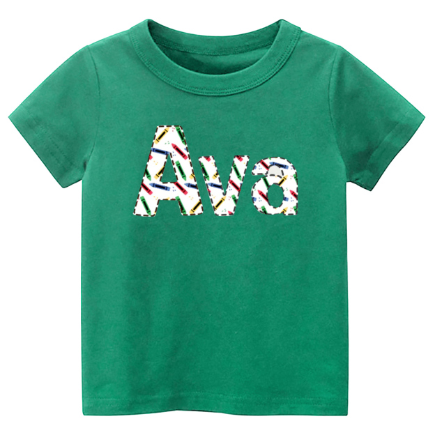 Kids Back to School Tee-Personalized Pencil Name