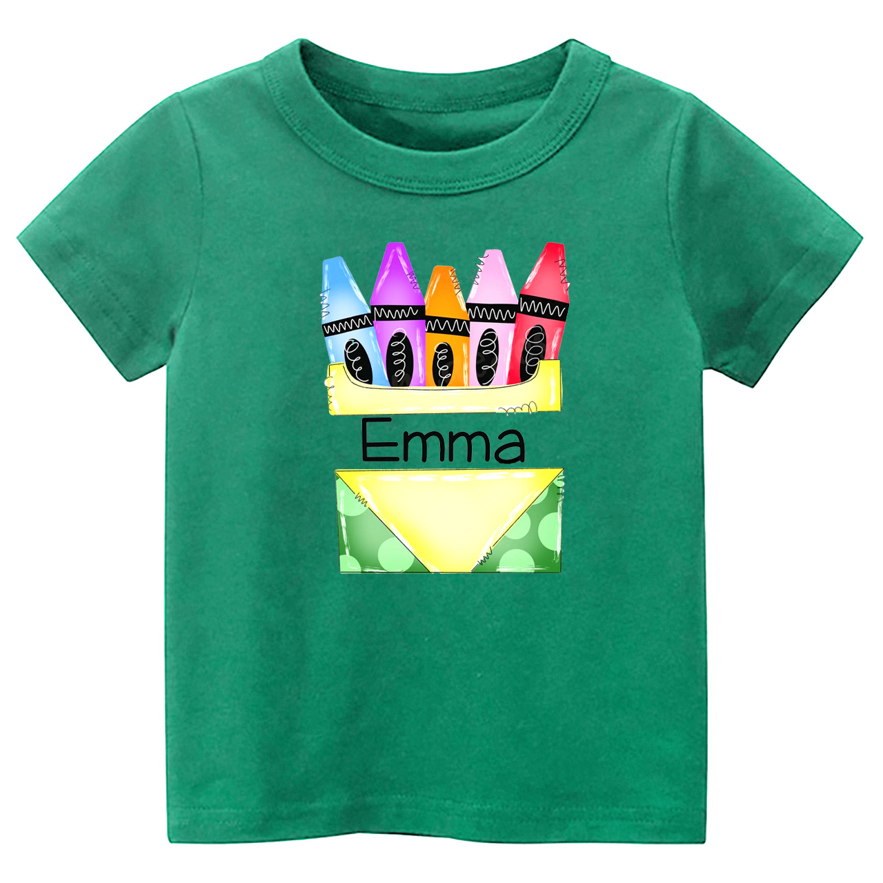 Back To School Kids Shirt-Personalized Crayon Name
