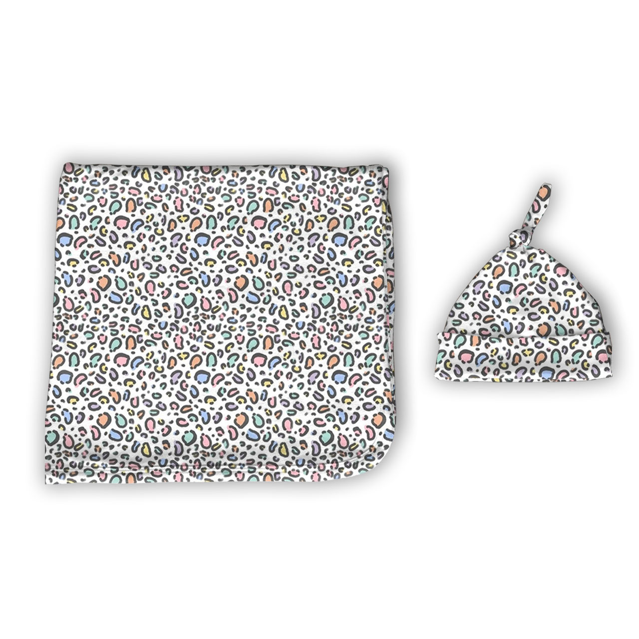 Colorful Leopard Print Hospital Swaddle&Hat Set SaleBeepumpkin™