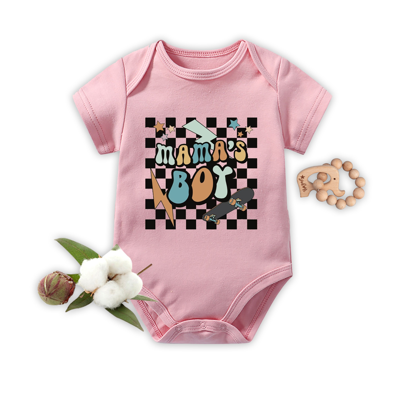Mama's Boy Retro Skater Baby Bodysuit