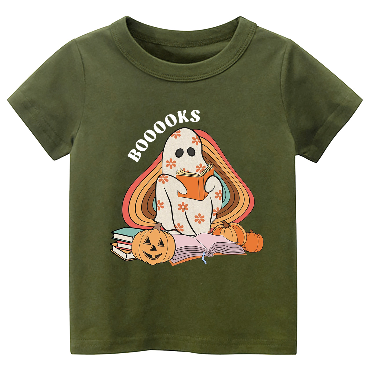 Retro Books Ghost Halloween Toddler Shirt