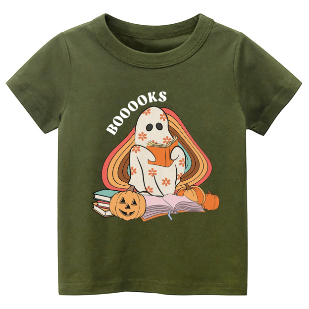 Retro Books Ghost Halloween Toddler Shirt