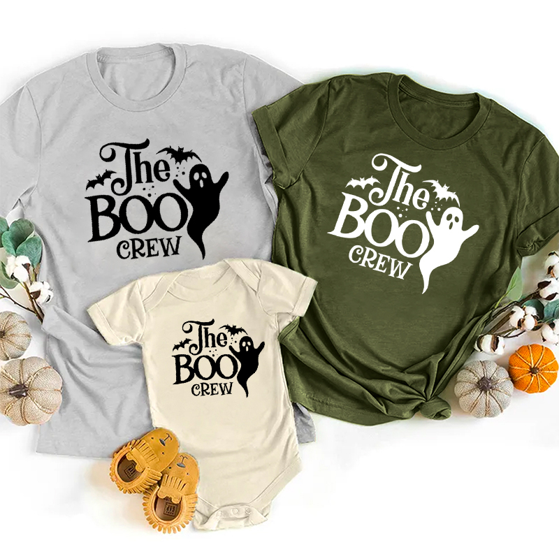 The Boo Crew Bat Halloween Family Party Matching Shirt