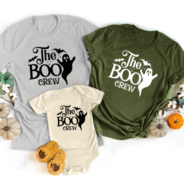 The Boo Crew Bat Halloween Family Party Matching Shirt