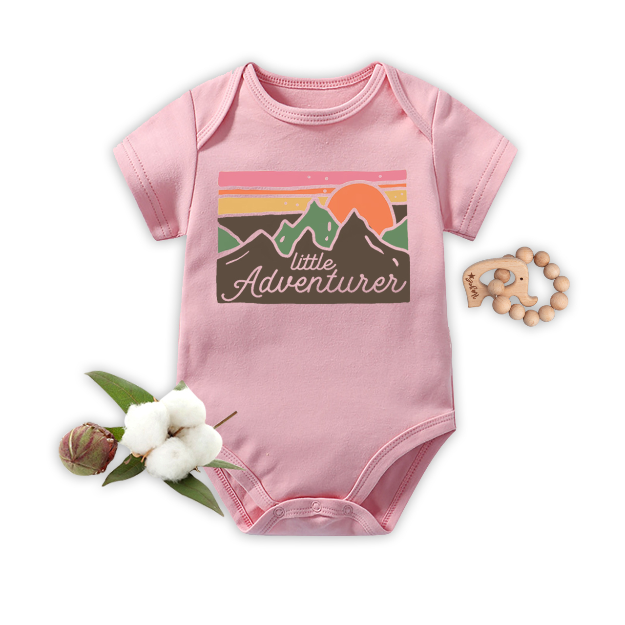 Little Adventurer Cute Mountains Baby Bodysuit