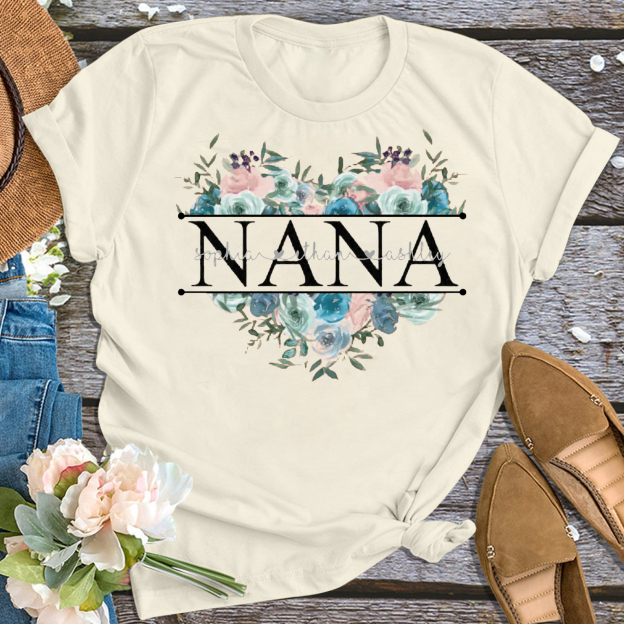 Flower Grandma Shirt Personalized With Name