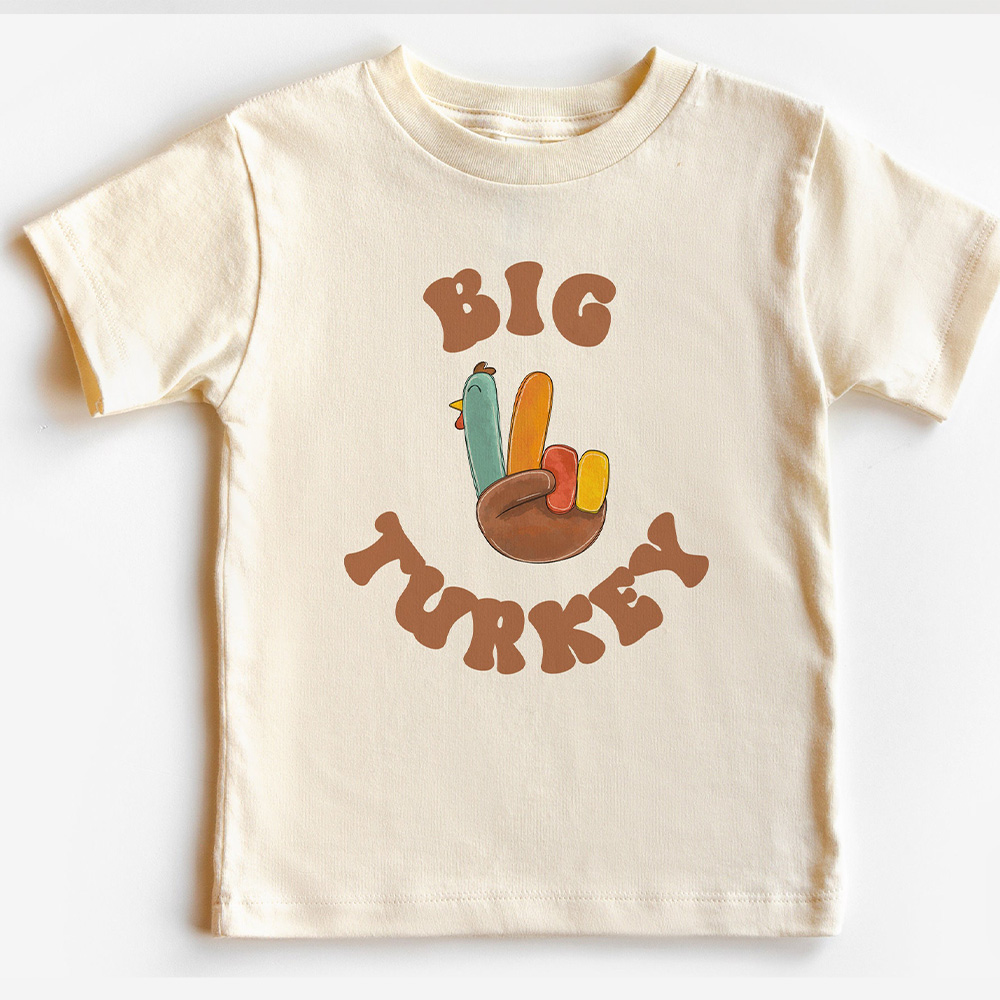 Big Turkey Thanksgiving Toddler Retro Shirt