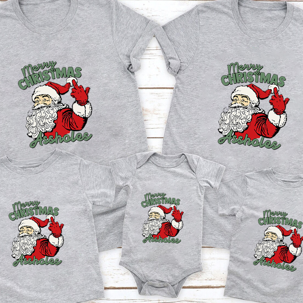 Santa Assholes Funny Christmas Family Matching Shirt