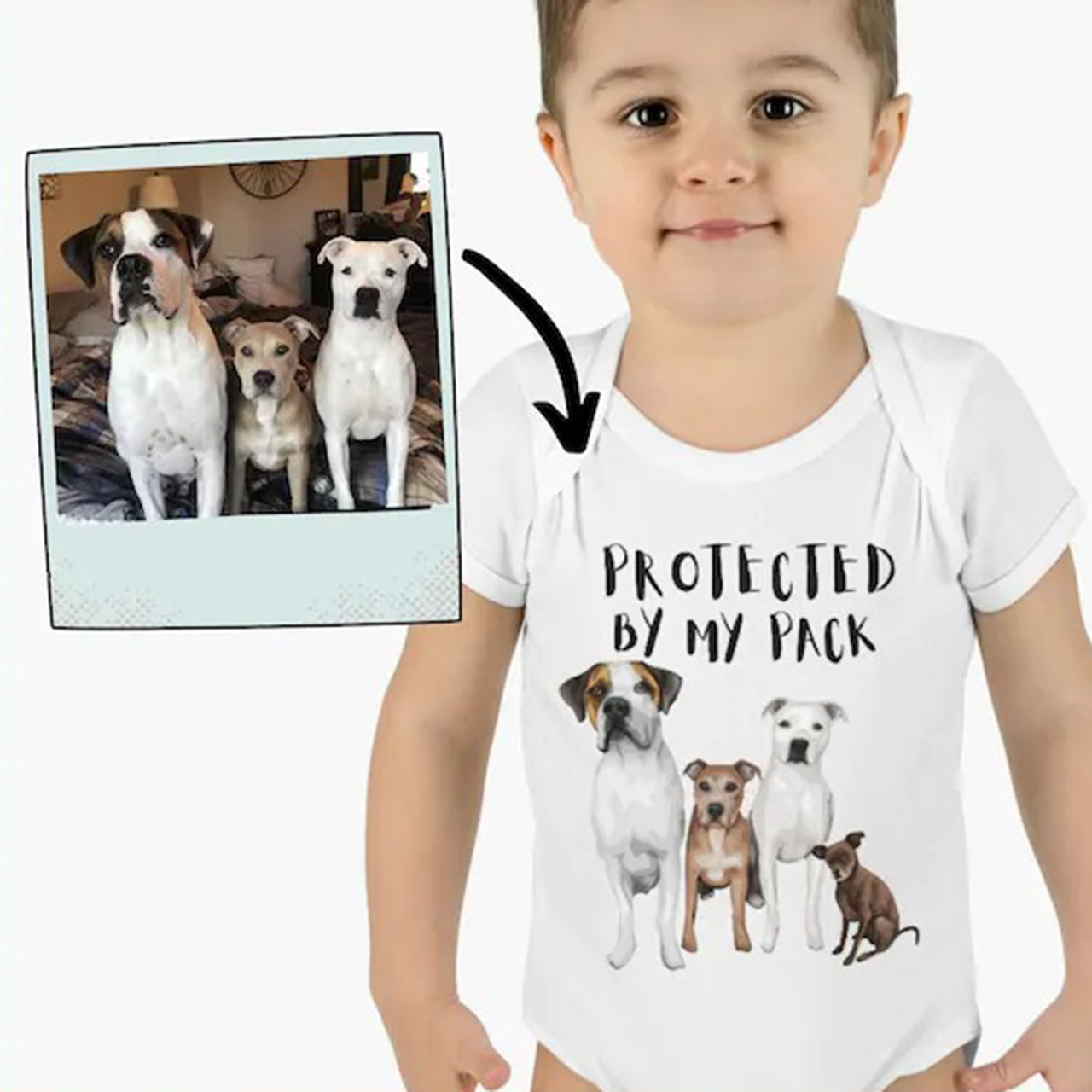 Personalized Pets Pack Bodysuit For Baby 