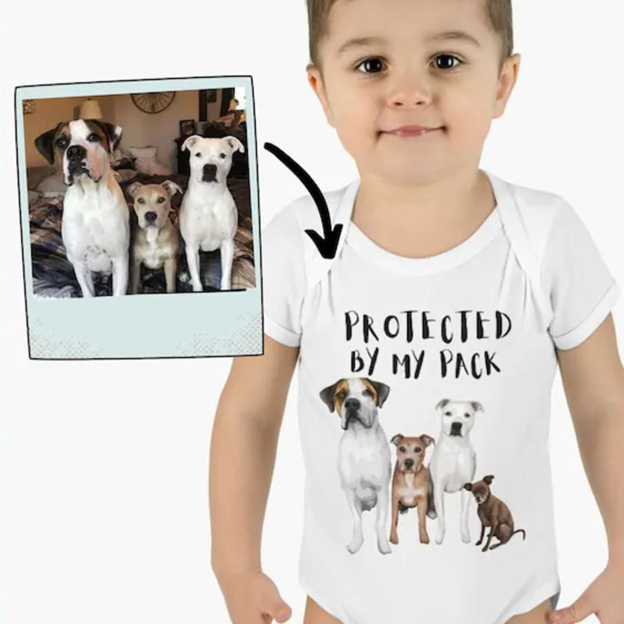 Personalized Pets Pack Bodysuit For Baby 