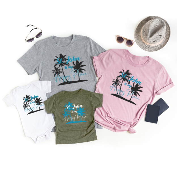 My Happy Place Family Vacation Shirts