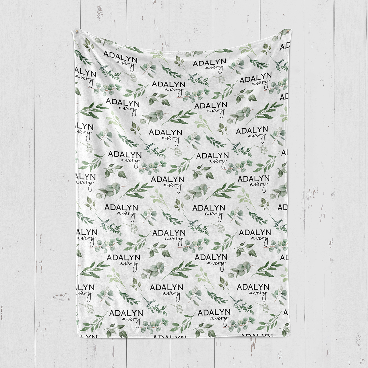 Personalized Bear & Forest Flannel Blanket
