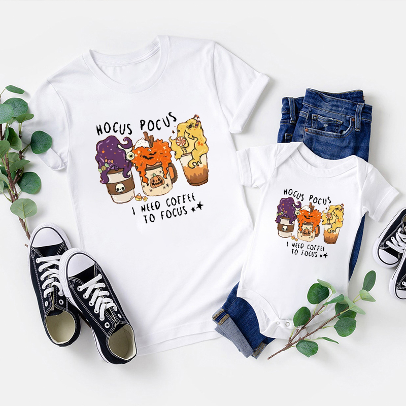 Need Coffee To Focus Halloween Matching Shirts