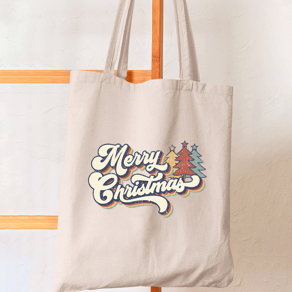 Vintage Merry Christmas Christmas Tote Bag