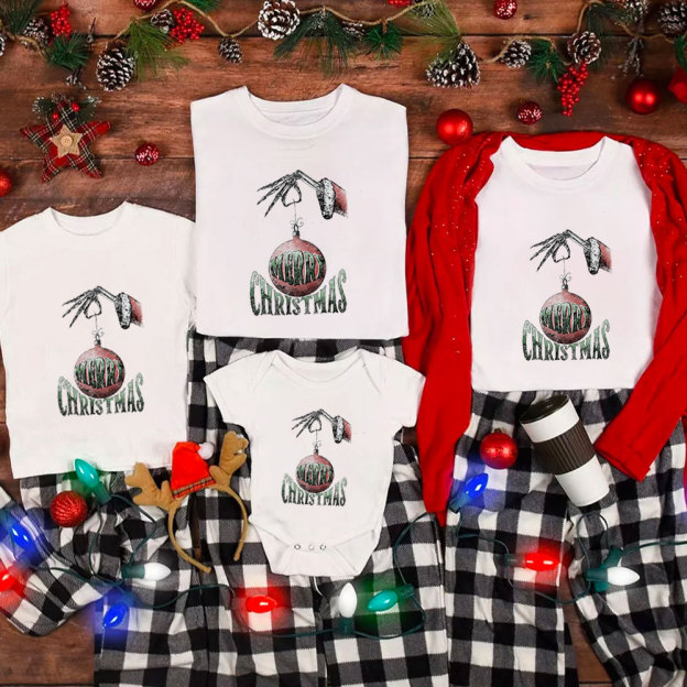 Merry Christmas Ball Family Matching Shirt