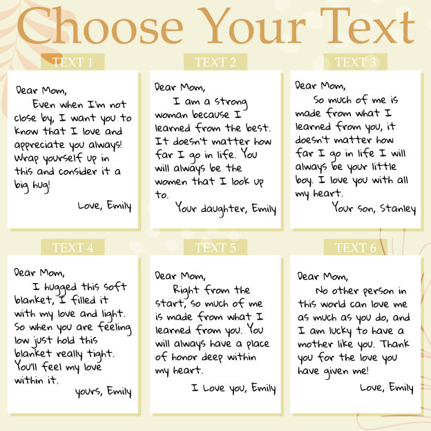 Personalized Letter To Mom Flannel Blanket
