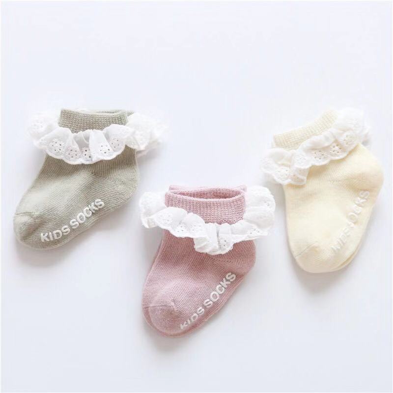 3 Packs Baby Girl Short Socks Set 0-3Y