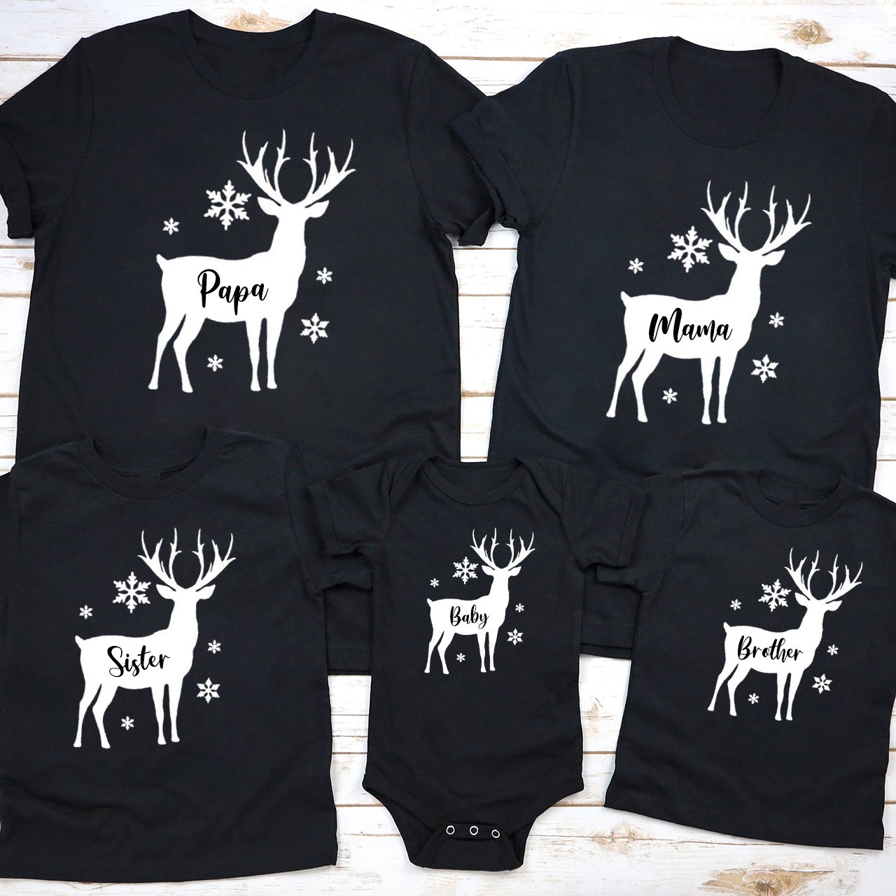 Snowflake Deer Christmas Family Shirt