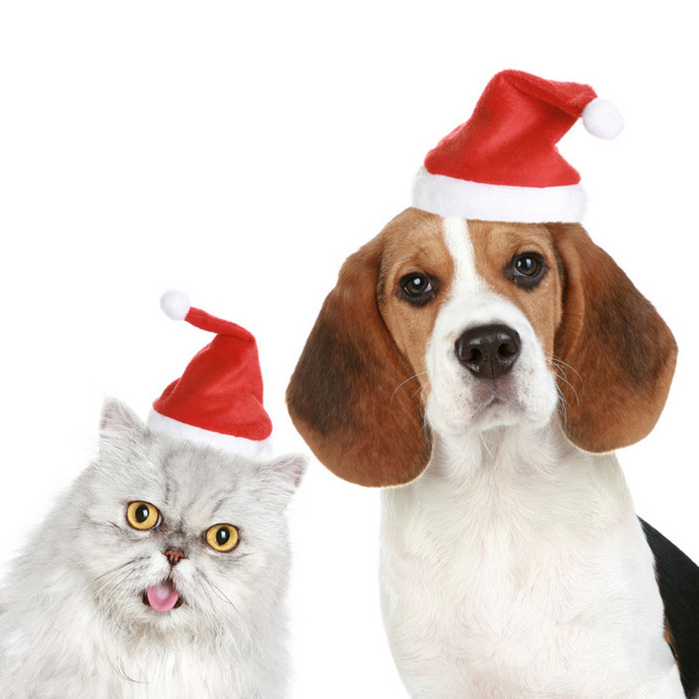Pet Christmas Plush Plaid Hat
