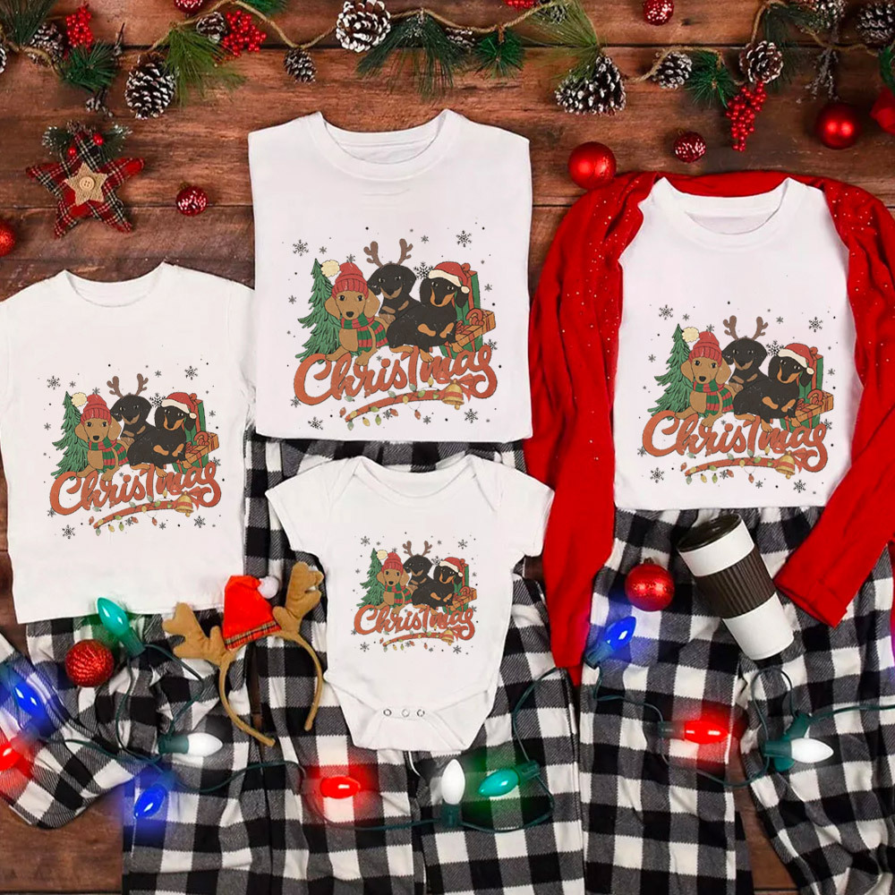 Three Dogs Christmas Family Matching Shirt