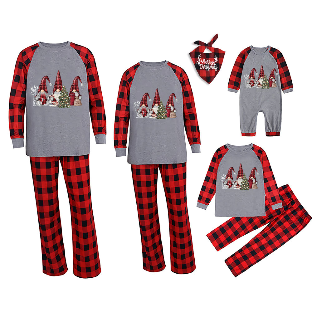 Buffalo Plaid Gnomes Family Christmas Pajamas