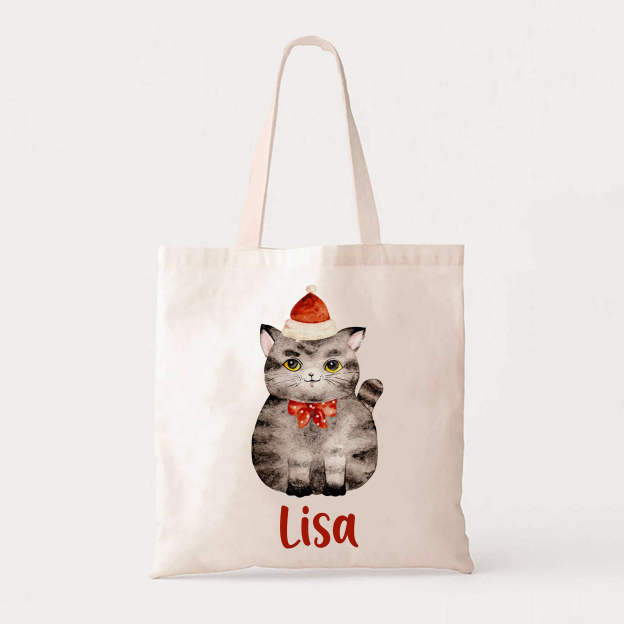 Well-Behaved Cat Christmas Tote Bag
