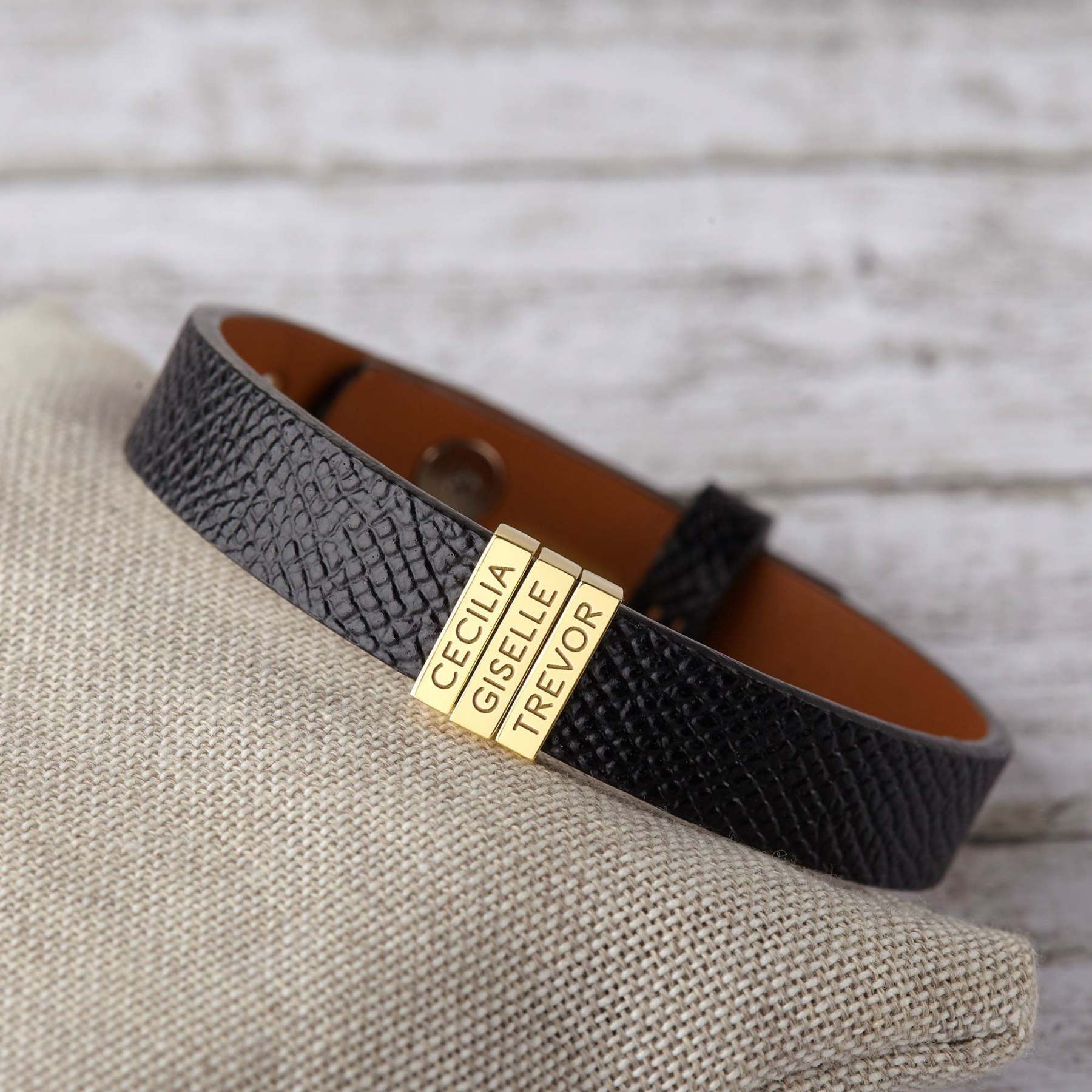 Personalized Daddy Leather Bracelet