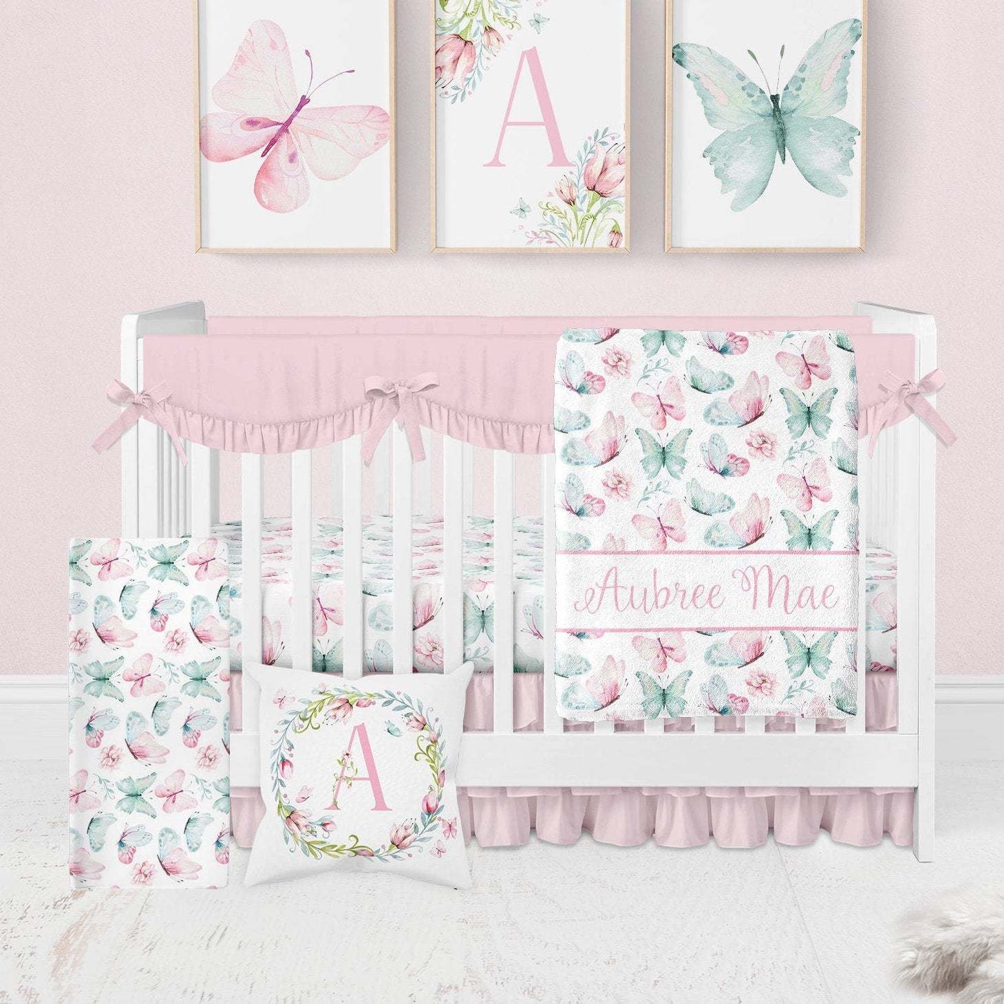 Butterfly Nursery Baby Flannel Blanket