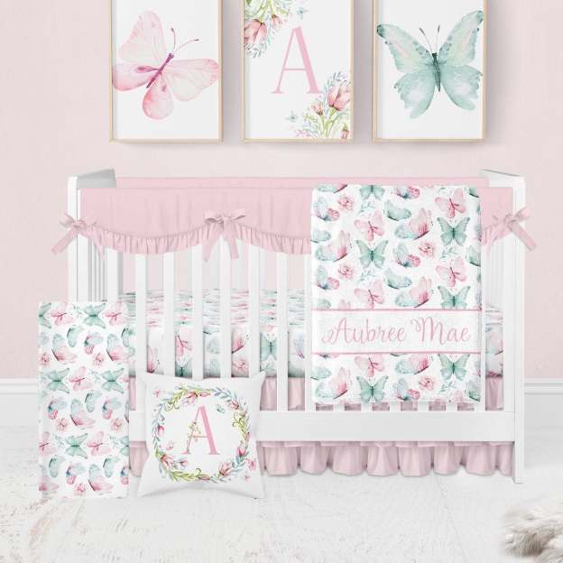 Butterfly Nursery Baby Flannel Blanket